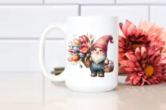 Cute Gnome with Tulip Bouquet | Sublimation | Clipart Product Image 2