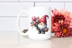 Cute Gnome with Tulip Bouquet | Sublimation | Clipart Product Image 2