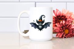 Funny Halloween Bat | Watercolor Clipart Product Image 2