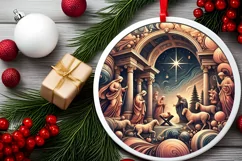 Round Christmas Ornament Sublimation|Clipart Product Image 1