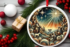 Round Christmas Ornament Sublimation|Clipart Product Image 1