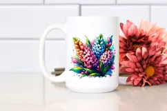 Colorful Stained Hyacinth Watercolor Clipart Product Image 2