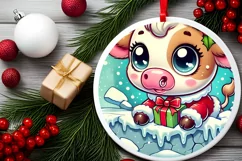 Round Christmas Ornament Sublimation|Clipart Product Image 1