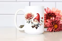 Cute Small Gnome Holding Large Rose PNG Product Image 2