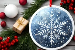 Round Christmas Ornament Sublimation|Clipart Product Image 2