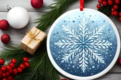 Round Christmas Ornament Sublimation|Clipart Product Image 2