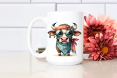 Funny Bull Standing Bandana Watercolor Product Image 2