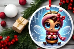 Round Christmas Ornament Sublimation|Clipart Product Image 1
