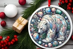 Round Christmas Ornament Sublimation|Clipart Product Image 2