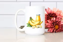 Watercolor Banana Juice | Sublimation Clipart Product Image 2