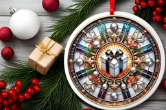 Round Christmas Ornament Sublimation|Clipart Product Image 1