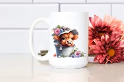 Cute Baby Highland Cow | Sublimation | Clipart Product Image 2