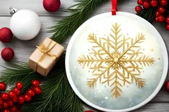 Round Christmas Ornament Sublimation|Clipart Product Image 2
