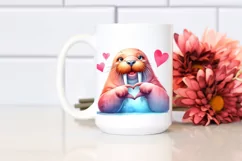 Whimsical Walrus Doing Love Sign | Watercolor Clipart Product Image 2
