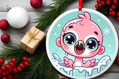 Round Christmas Ornament Sublimation|Clipart Product Image 1