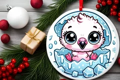 Round Christmas Ornament Sublimation|Clipart Product Image 1