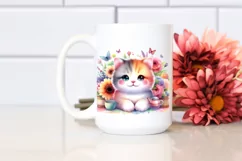 Colorful Whimsical Cat Tumbling in Autumn Product Image 2