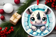 Round Christmas Ornament Sublimation|Clipart Product Image 2