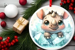Round Christmas Ornament Sublimation|Clipart Product Image 2