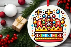 Round Christmas Ornament Sublimation|Clipart Product Image 1