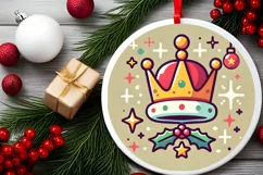 Round Christmas Ornament Sublimation|Clipart Product Image 1