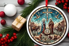 Round Christmas Ornament Sublimation|Clipart Product Image 1