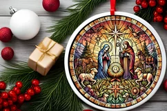 Round Christmas Ornament Sublimation|Clipart Product Image 1