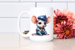Cute Baby Mouse with Cool Haircut Running PNG Product Image 2