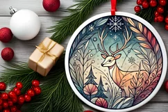 Round Christmas Ornament Sublimation|Clipart Product Image 2