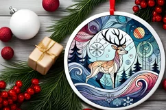 Round Christmas Ornament Sublimation|Clipart Product Image 2