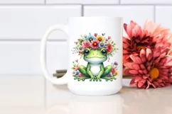 Cartoon-style Frog with Flower Crown PNG Product Image 2