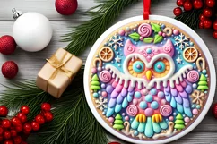 Round Christmas Ornament Sublimation|Clipart Product Image 1