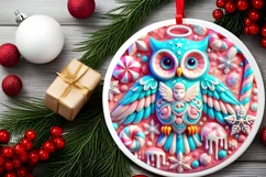 Round Christmas Ornament Sublimation|Clipart Product Image 1
