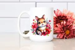 Colorful Sitting Baby Rabbit Watercolor Clipart Product Image 2