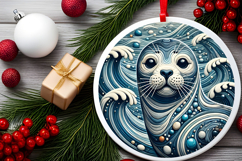 Round Christmass Ornament PNG Product Image 2