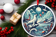 Round Christmass Ornament PNG Product Image 2