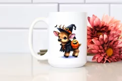 Vibrant Watercolor Cute Baby Elk Dressed for Halloween | Product Image 2