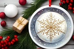Round Christmas Ornament Sublimation|Clipart Product Image 2