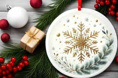 Round Christmas Ornament Sublimation|Clipart Product Image 2