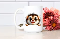 Funny Popping Eyes Weasel Watercolor Clipart Product Image 2