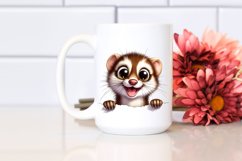 Funny Popping Eyes Weasel Watercolor Clipart Product Image 2
