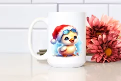 Expressive Baby Swan PNG with Santa Hat Product Image 2
