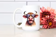 Funny Bull Portrait with Big Eyes | Sublimation | Clipart Product Image 2