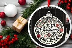 Round Christmas Ornament Sublimation|Clipart Product Image 1