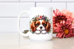 Watercolor Baby Cavalier King Charles Spaniel Clipart Product Image 2