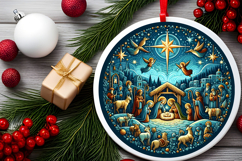 Round Christmass Ornament PNG Product Image 2