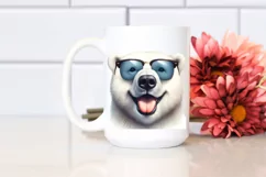 Funny Cute Polar Bear with Sunglasses | Watercolor Clipart Product Image 2
