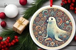 Round Christmas Ornament Sublimation|Clipart Product Image 1