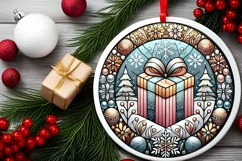 Round Christmas Ornament Sublimation|Clipart Product Image 2