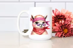 Funny Llama Chick with Bandana PNG Product Image 2